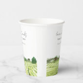 Elegante Watercolor Weinkeller Weinkultur und Erde Pappbecher (Rechts)