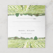 Elegante Watercolor Weinkeller Weinkultur und Erde Platzkarte (Außenseite Aufgefaltet)