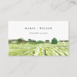 Elegante Watercolor Weinkeller Weinkultur und Erde Platzkarte