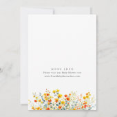 Elegante Watercolor Wild Blume Kinderdusche Einladung (Rückseite)