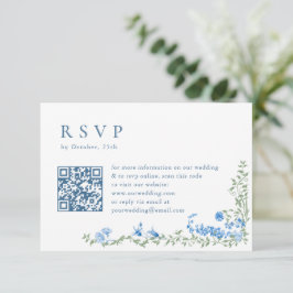 Elegante Watercolor Wildblume Boho Floral Wedding RSVP Karte