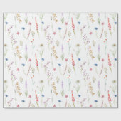Elegante Watercolor Wildblume Garden Geschenkpapier (Flach)