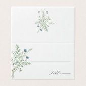 Elegante Watercolor Wildblume Hochzeit Platzkarte (Außenseite Aufgefaltet)