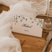 Elegante Watercolor Wildblume Hochzeit Platzkarte
