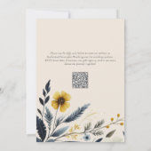 Elegante Watercolor Wildblumen Blumenhochzeit Einladung (Rückseite)