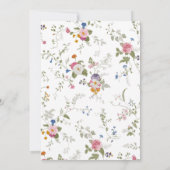 Elegante Watercolor Wildblumen Blumenhochzeit Einladung (Rückseite)