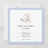 Elegante Watercolor Wildblumen Rainbow Wedding Einladung (Rückseite)