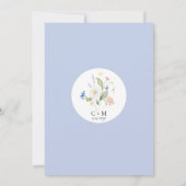 Elegante Watercolor Wildblumen Rainbow Wedding Einladung (Rückseite)