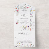 Elegante Watercolor Wilde Blume Blumenzehen All In One Einladung (Innen Boden)