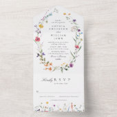 Elegante Watercolor Wilde Blume Blumenzehen All In One Einladung (Innen Boden)