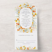 Elegante Watercolor Wilde Blume Blumenzehen All In One Einladung (Innen Boden)