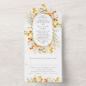 Elegante Watercolor Wilde Blume Blumenzehen All In One Einladung (Innen Boden)