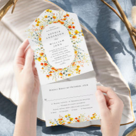 Elegante Watercolor Wilde Blume Blumenzehen All In One Einladung