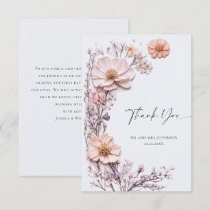 Elegante Watercolor Wilde Blume Blumenzehen Dankeskarte