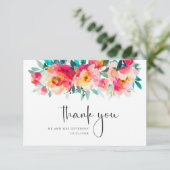 Elegante Watercolor Wilde Blume Blumenzehen Dankeskarte (Stehend Vorderseite)