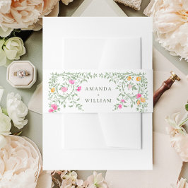 Elegante Watercolor Wilde Blume Blumenzehen Einladungsbanderole