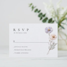 Elegante Watercolor Wilde Blume Blumenzehen RSVP Karte