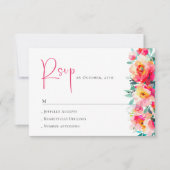 Elegante Watercolor Wilde Blume Blumenzehen RSVP Karte (Vorderseite)