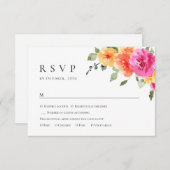 Elegante Watercolor Wilde Blume Blumenzehen RSVP Karte (Vorne/Hinten)