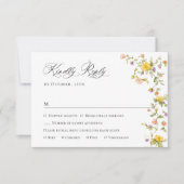 Elegante Watercolor Wilde Blume Blumenzehen RSVP Karte (Vorderseite)