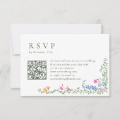 Elegante Watercolor Wilde Blume Blumenzehen RSVP Karte (Vorderseite)