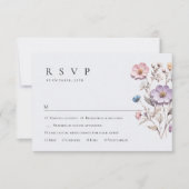 Elegante Watercolor Wilde Blume Blumenzehen RSVP Karte (Vorderseite)