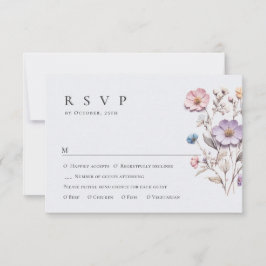 Elegante Watercolor Wilde Blume Blumenzehen RSVP Karte