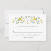 Elegante Watercolor Wilde Blume Blumenzehen RSVP Karte (Vorderseite)