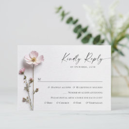 Elegante Watercolor Wilde Blume Blumenzehen RSVP Karte