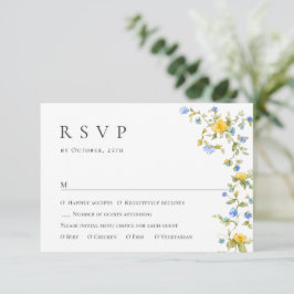 Elegante Watercolor Wilde Blume Blumenzehen RSVP Karte