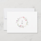 Elegante Watercolor Wilde Blume Blumenzehen RSVP Karte (Rückseite)