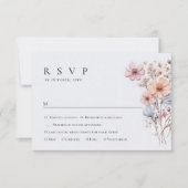 Elegante Watercolor Wilde Blume Blumenzehen RSVP Karte (Vorderseite)