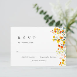 Elegante Watercolor Wilde Blume Blumenzehen RSVP Karte
