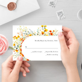 Elegante Watercolor Wilde Blume Blumenzehen RSVP Karte