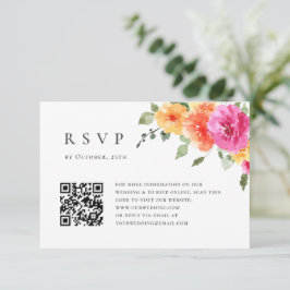 Elegante Watercolor Wilde Blume Blumenzehen RSVP Karte
