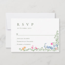 Elegante Watercolor Wilde Blume Blumenzehen RSVP Karte