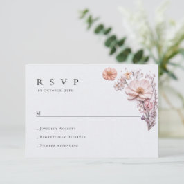 Elegante Watercolor Wilde Blume Blumenzehen RSVP Karte