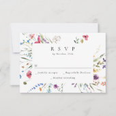 Elegante Watercolor Wilde Blume Blumenzehen RSVP Karte (Vorderseite)