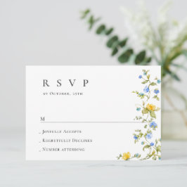 Elegante Watercolor Wilde Blume Blumenzehen RSVP Karte