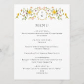 Elegante Watercolor Wilde Blume Hochzeitsessen Menükarte (Vorderseite)