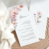 Elegante Watercolor Wilde Blume Hochzeitsessen Menükarte