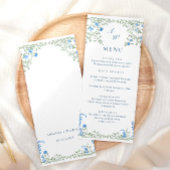 Elegante Watercolor Wilde Blume Hochzeitsessen Menükarte