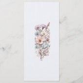 Elegante Watercolor Wilde Blume Hochzeitsessen Menükarte (Rückseite)