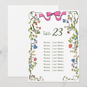 Elegante Watercolor Wilde Blume Tischnummer Karten