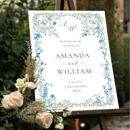 Elegante Watercolor Wilde Blume WELCOME Hochzeit Acrylschild