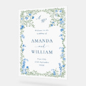 Elegante Watercolor Wilde Blume WELCOME Hochzeit Acrylschild (Winkel)