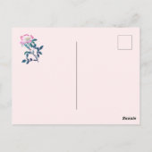 Elegante Watercolor Wilde Rose Blume Valentine Postkarte (Rückseite)