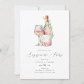 Elegante Watercolor Wine Monogram Engagement Party Einladung (Vorderseite)