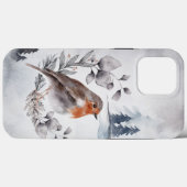Elegante Watercolor Winter American Robin Case-Mate iPhone Hülle (Rückseite (Horizontal))