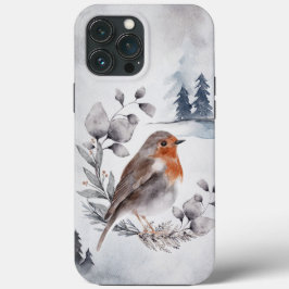 Elegante Watercolor Winter American Robin Case-Mate iPhone Hülle